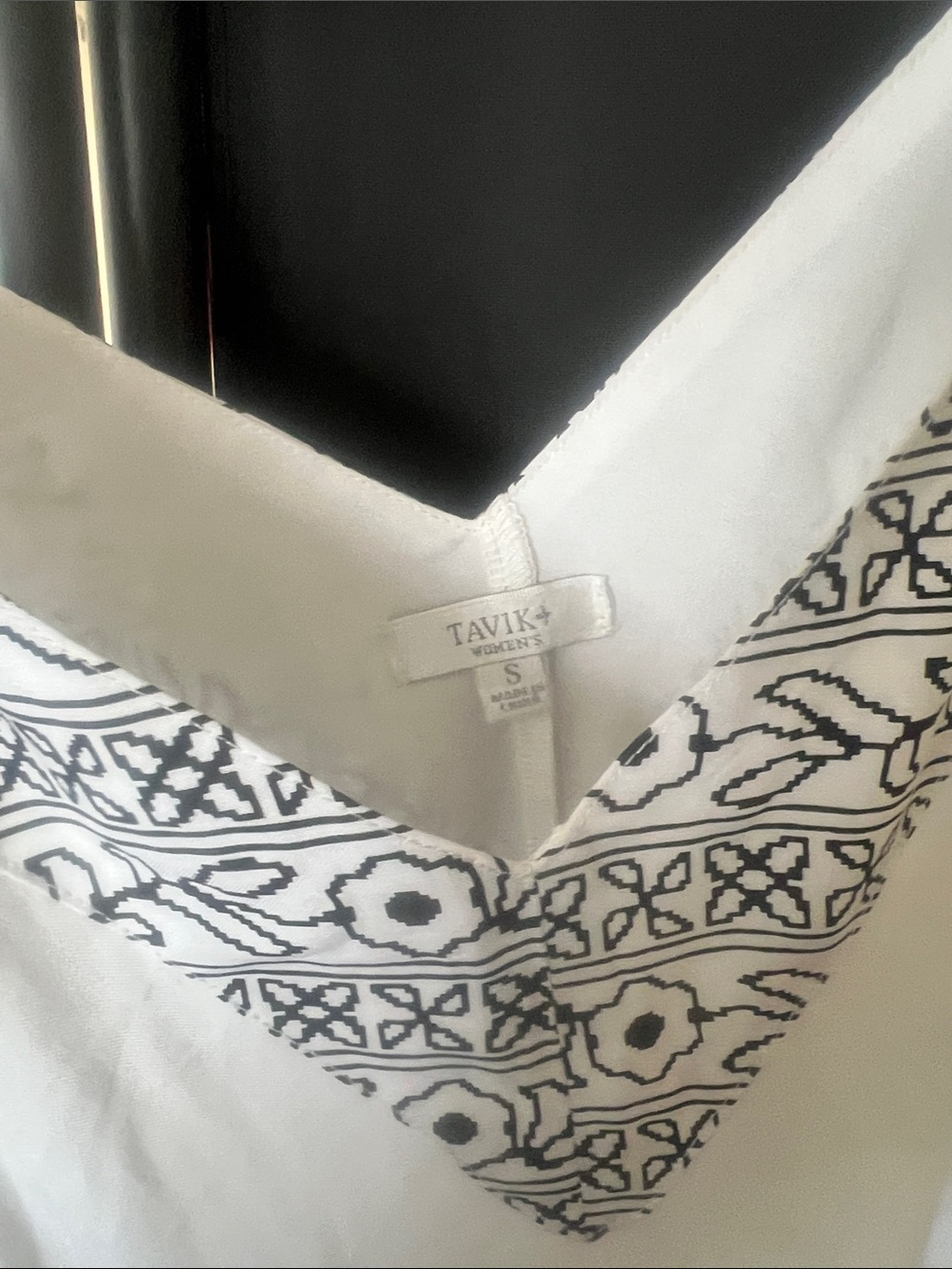 Tavik White Maxi Dress with Navy Trim - Picture 6 of 6